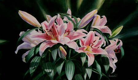 Crown of Lillies  12x19  Watercolor