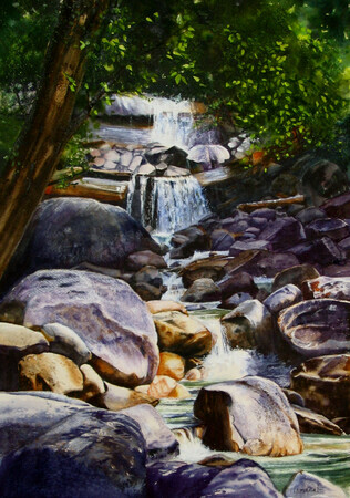 Lower Shannon Falls  19x13.5 inch  Watercolor